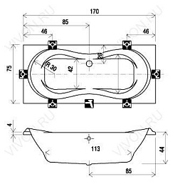 Ravak  Акриловая ванна Campanula 180 – фотография-3